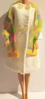 Vintage 1960's-1970's Barbie Clone Quilted White Jacket and Retro Mod Scarf Set