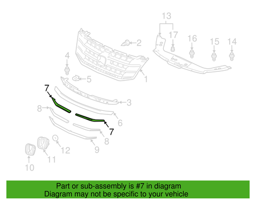 2010-12 Genuine Honda Accord Crosstour Right Upper Grille Molding 71126-TP6-A01 - Picture 3 of 4