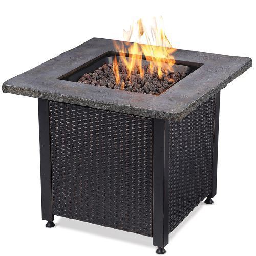 Uniflame Gad15204sp Outdoor Lp Fire Table With Faux Stone Mantel