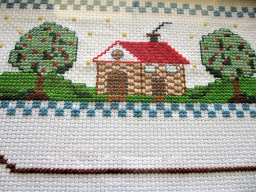 Vintage großer ewiger Kalender Kreuzstich fertig gerahmt 20 1/2" x 18 1/2" - Bild 11 von 12