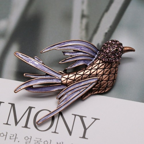 Antiguo broche vintage estilo palacio animal pájaro esmalte multicolor lindo prendedor de pájaros - Imagen 5 de 21