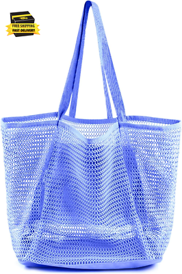 #ad Beach Bags for Women Foldable Mesh Tote Bag with Mini Pocke Womens Shoulder Ba
