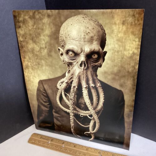 Antique Cthulhu Octopus Man Vintage Photograph 8“ X 10“ Oddity Halloween Horror