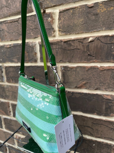 NWT $199 Kate Spade Lulu SEASIDE STRIPES Sequin East West Pochette Shoulder Bag - Picture 2 of 5