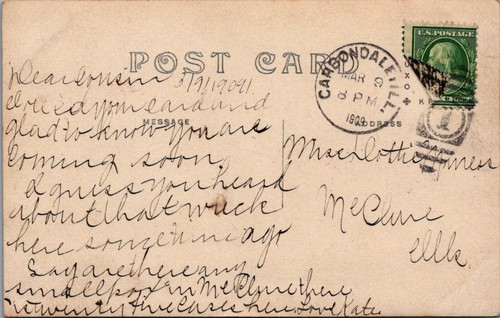 1909 RPPC Zug Eisenbahn Wrack Carbondale Jackson Williamson County IL Postkarte - Bild 3 von 3