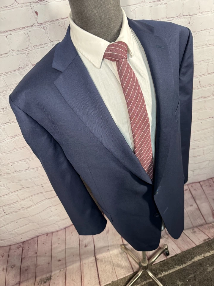 MICHAEL KORS Mens Navy Blue BIG & TALL STRETCH 2 Pc Suit 50R Jacket 44x26 Pant - Image 4 of 4