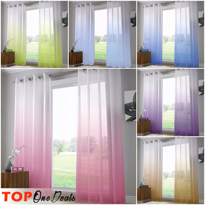 Amazing Tulle 3d Ombre Printed Voile Curtains Ready Made Novelty