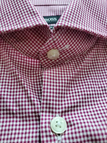 NWT $125 Hugo Boss Plaid Men Dress Shirt. Bangladesh Made. Sz 16" 32/33cm - Picture 9 of 11
