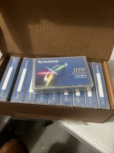 NEW Fujifilm 112M 5GB/10GB 8mm Data Tape New Sealed Box Of 10 - Picture 2 of 3