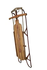 Flexible Flyer F 052 Antique Child's Primitive Wood Sled, sleigh,  tobaggan