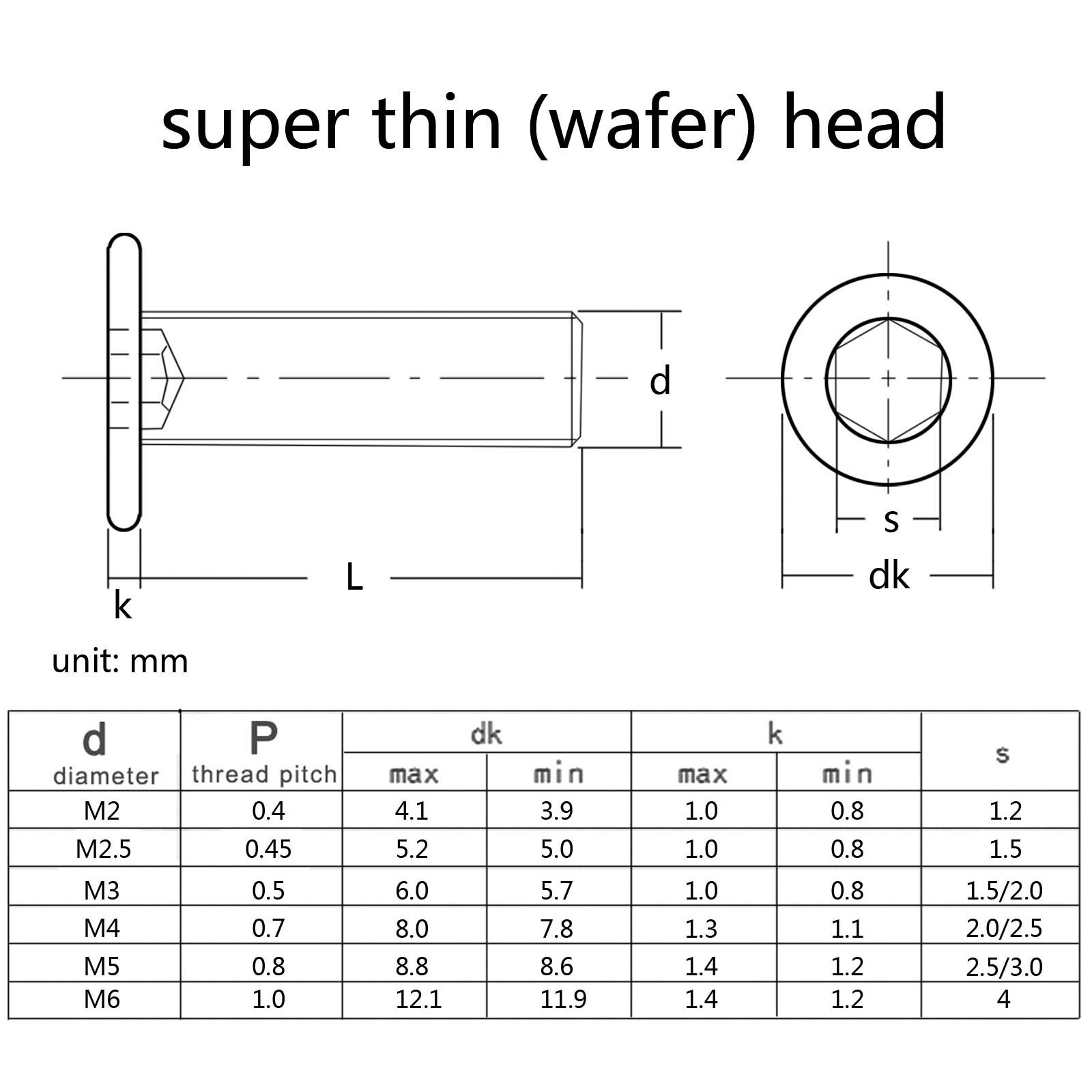 M3 M6 Ss Allen Hex Hexagon Socket Ultra Thin Low Flat Wafer Cap Head m3-m6-ss-allen-hex-hexagon-socket-ultra-thin-low-flat-wafer-cap-head