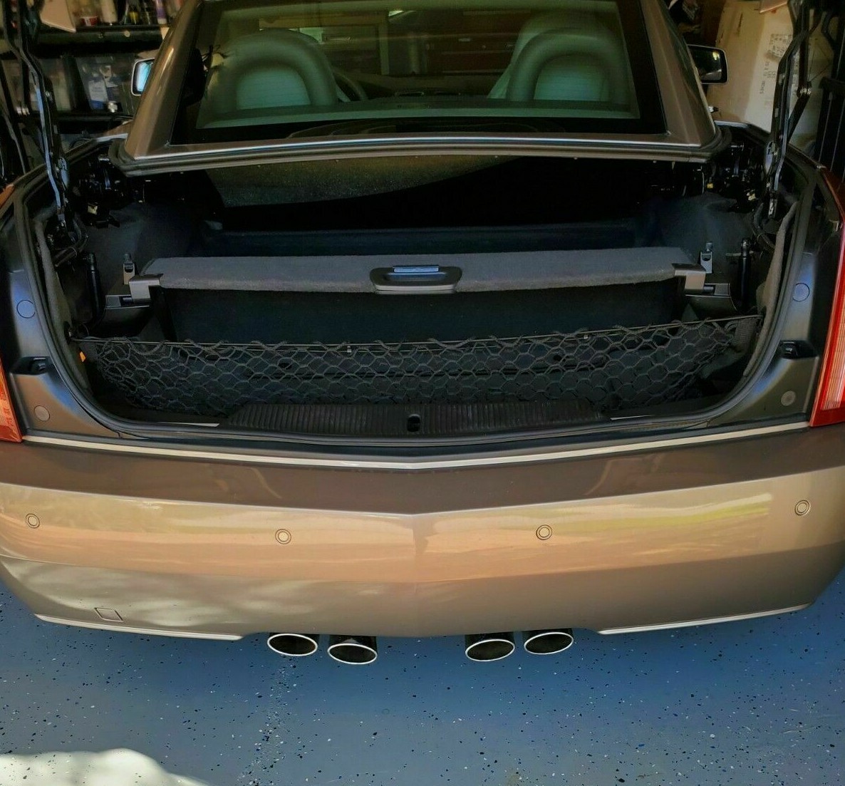 Envelope Style Trunk Cargo Net For Cadillac XLR 2004-2009 - Black Storage Organizer