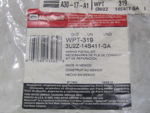 Motorcraft WPT319 Wiring Pigtail Kit 3U2Z-14S411-GA HVAC Blower Switch Connector - Picture 3 of 3