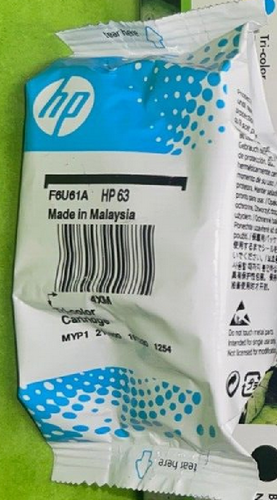Cartucho de tinta tricolor original genuino HP 63 para impresora Deskjet Officejet OEM - Imagen 2 de 2