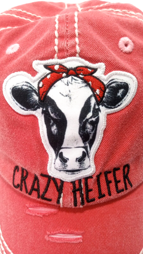 Kbethos Vintage Distressed Crazy Heifer Cow Country Girl Strapback Hat New - Picture 3 of 7