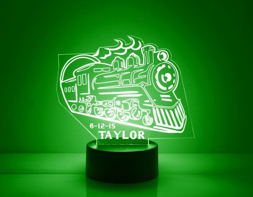 Train LED Light - Personalized FREE - NIGHT LIGHT LAMP. 16 Color With Remote. - Picture 6 of 8