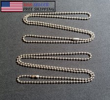 2 Military Spec Stainless Steel 24" Army Marines AirForce Navy Dog Tag Chains