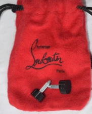 Christian Louboutin Pump Heel tips Replacement In Red Fabric Bag, Authentic