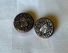 “Fly” Motif Antique Vict. Silver Tops /gold tone sets Cuff links buttons by Acme