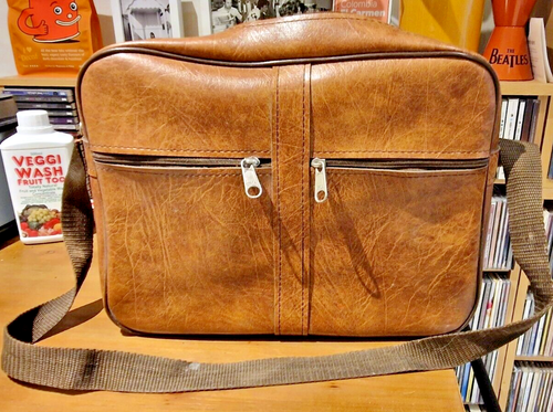 Braune Herren-Reise-Schultertasche Vintage Leder Retro-Riemen Laptop Kuriertasche