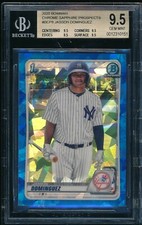 BGS 9.5 JASSON DOMINGUEZ 2020 Bowman Chrome SAPPHIRE REFRACTOR RC QUAD GEM MINT