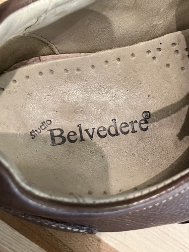 Studio Belvedere Bay Bridge Herrenschuhe Gr. 10,5 EEE Braun Leder Oxford Schuhe - Bild 11 von 13