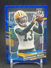 DONTAYVION WICKS 2023 DONRUSS OPTIC BLUE HYPER RATED ROOKIE RC #249 PACKERS SP 