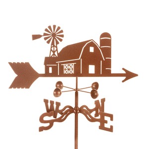 Farm-Scene-Barn-with-Windmill-Weathervane-Vane-Complete-w-Choice-of-Mount