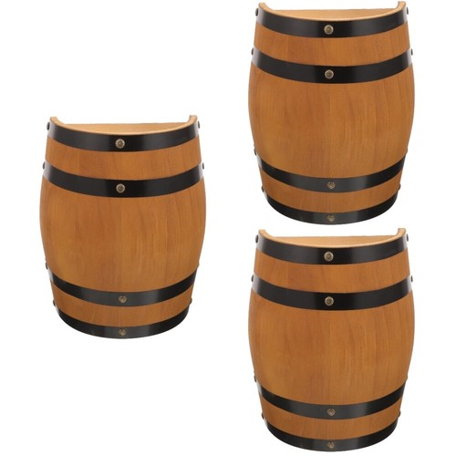 3 Stück Holz halbes Fass Weinfass Ornament Retro Weinfass Wand Foto - Bild 10 von 12