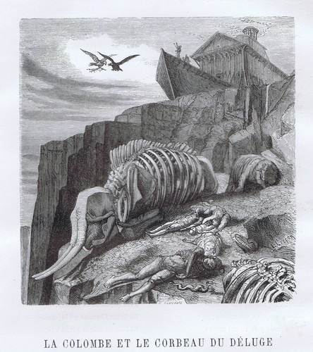 Noah's Ark, The Dove & the Raven, After the Flood -1866 Beranger Woodcut - Picture 1 of 2