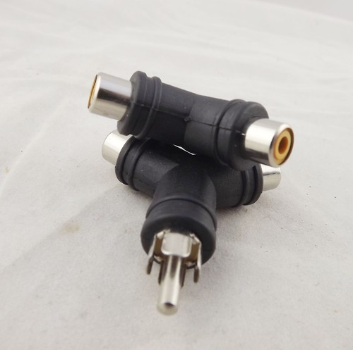10pcs Y Audio Cable Splitter Adapter Connector 1 RCA Male To 2 RCA Female Jack - Picture 1 of 9