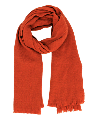 Webschal 100% Wolle(Merino) orange Herren Schal Damen Schal unisex einfarbig - Picture 3 of 3