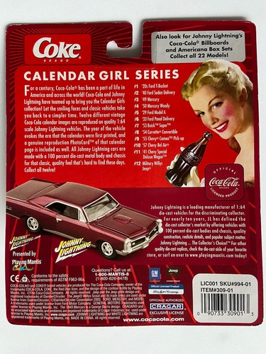 Johnny Lightning_COCA COLA CALENDAR GIRLS Military Willys Jeep w PhotoCard _MOC - Picture 5 of 7