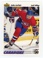 1991-92  Upper Deck John LeClair Rookie Card RC #345 