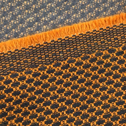856. Upholstery Blind Fabric, Orange/Blue price per 1/2 metre - Picture 3 of 6
