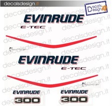 Adesivi motore marino fuoribordo Evinrude e-tec 300 cv barca
