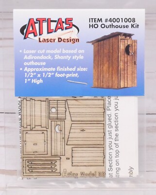 Atlas Laser Design 4001008, Outhouse Building Kit, Shanty Style, HO Scale
