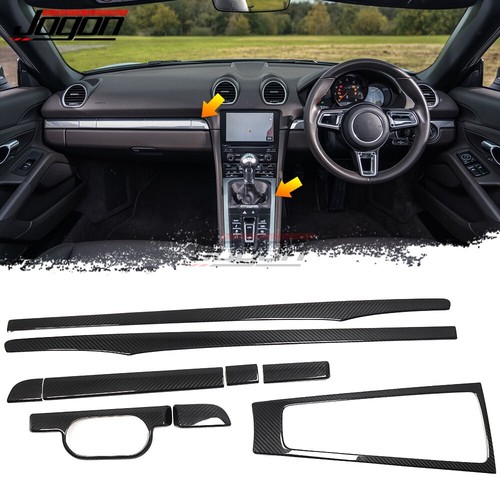 RHD Carbon Interior Door Console Gear Trim For Porsche 718 Boxster Cayman 17-21 - Picture 1 of 9