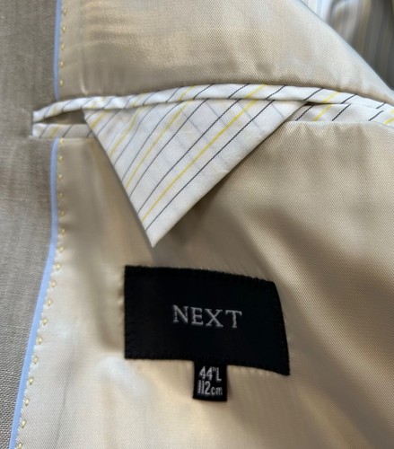 NEXT Beige Mens Blazer Linen single breast jacket UK Chest 44 - Picture 4 of 8
