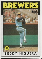 1986 Topps Teddy Higuera Rookie Baseball Card #347 NM-Mint FREE SHIPPING