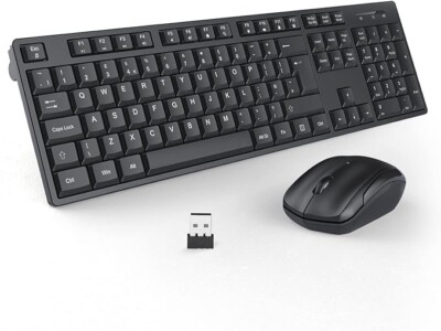 Seenda Wireless Tastatur und Maus Set 2,4G mit USB Receiver volle Größe schwarz