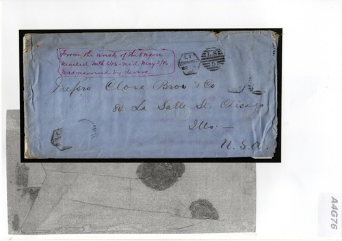 GB EE. UU. TRANSATLÁNTICO Londres Late Mail *SS Oregon* CUBIERTA DE NAUFRAGIO 1886 Chicago A4G76 - Imagen 4 de 12