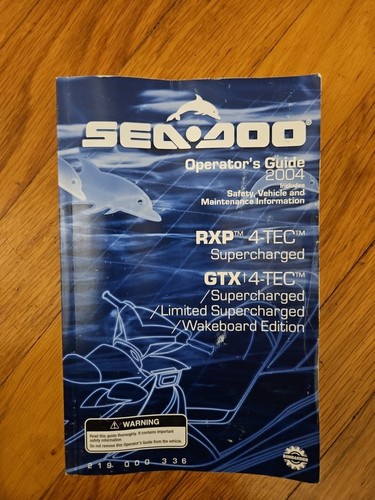 2004 Sea-Doo Owners Manual operators guide GTX 4-TEC RXP supercharged manual