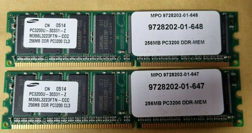 2X Samsung M368L3223FTN-CCC 256MB Memory RAM PC2-3200U-30331-Z - Picture 1 of 1