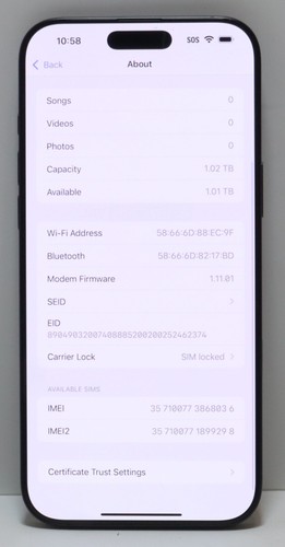 Apple iPhone 16 Pro Max 1TB (AT&T) 6.9" MYWC3LL/A - Black Titanium - Picture 9 of 16