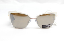 Steve Madden White  Gold Mirrored Butterfly Sunglasses 100 UV Protection NWT