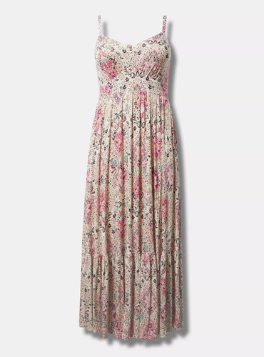 Maxi Vestido Floral Torrido En Niveles Rosa Nuevo Con Etiquetas Nuevo 3X - Imagen 11 de 11