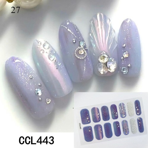 Full Size Nail Wraps Stickers Polish Manicure Art Self Stick Decor 3D Floral - Bild 143 von 156