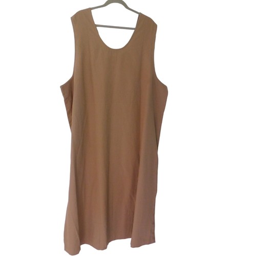 NEW Womens Overall Dress Linen Blend Pockets Long Jumper Size 3X Beige Muumuu - Picture 5 of 6