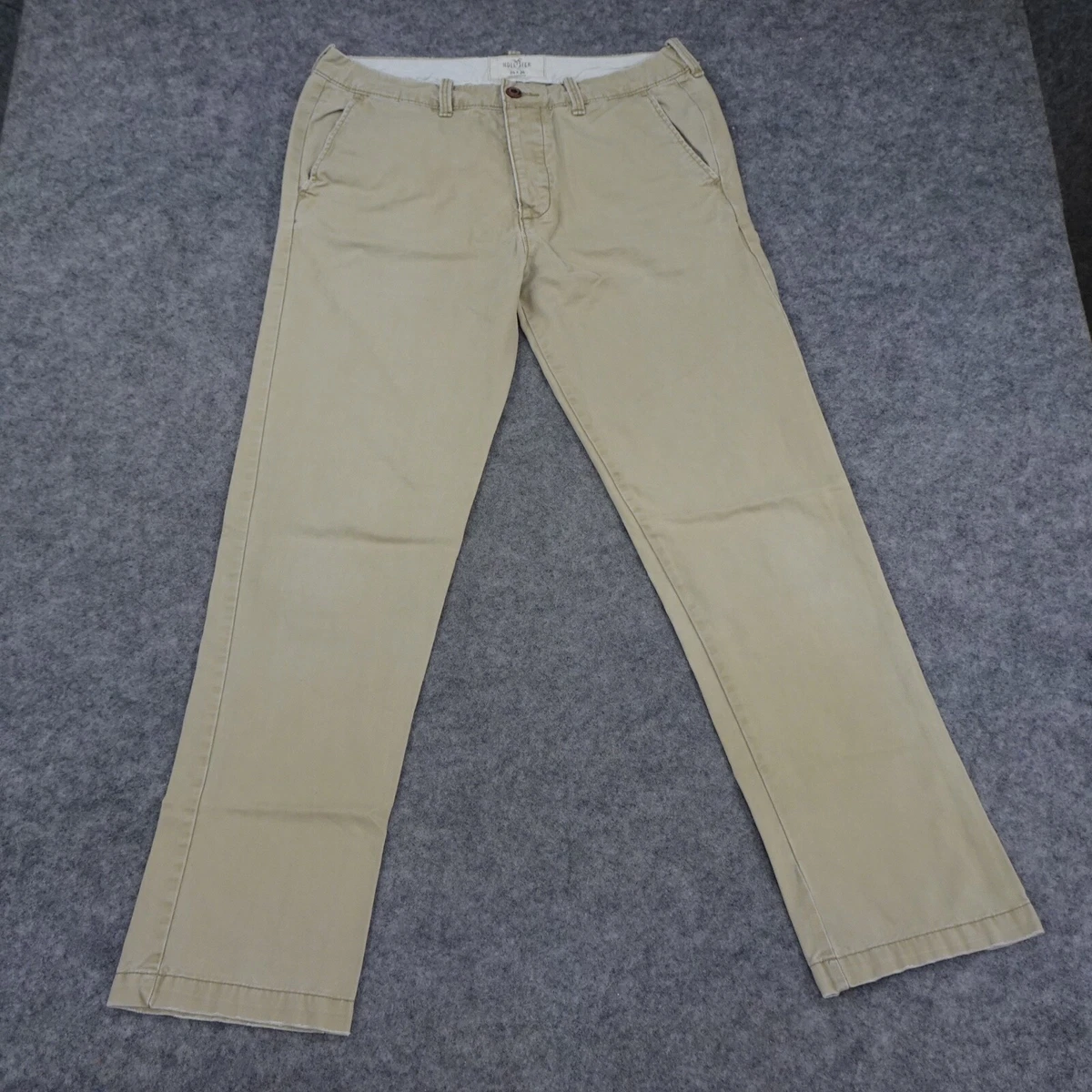 Hollister Chino Pants Mens 34 Khaki Beige Cotton Straight Leg eBay